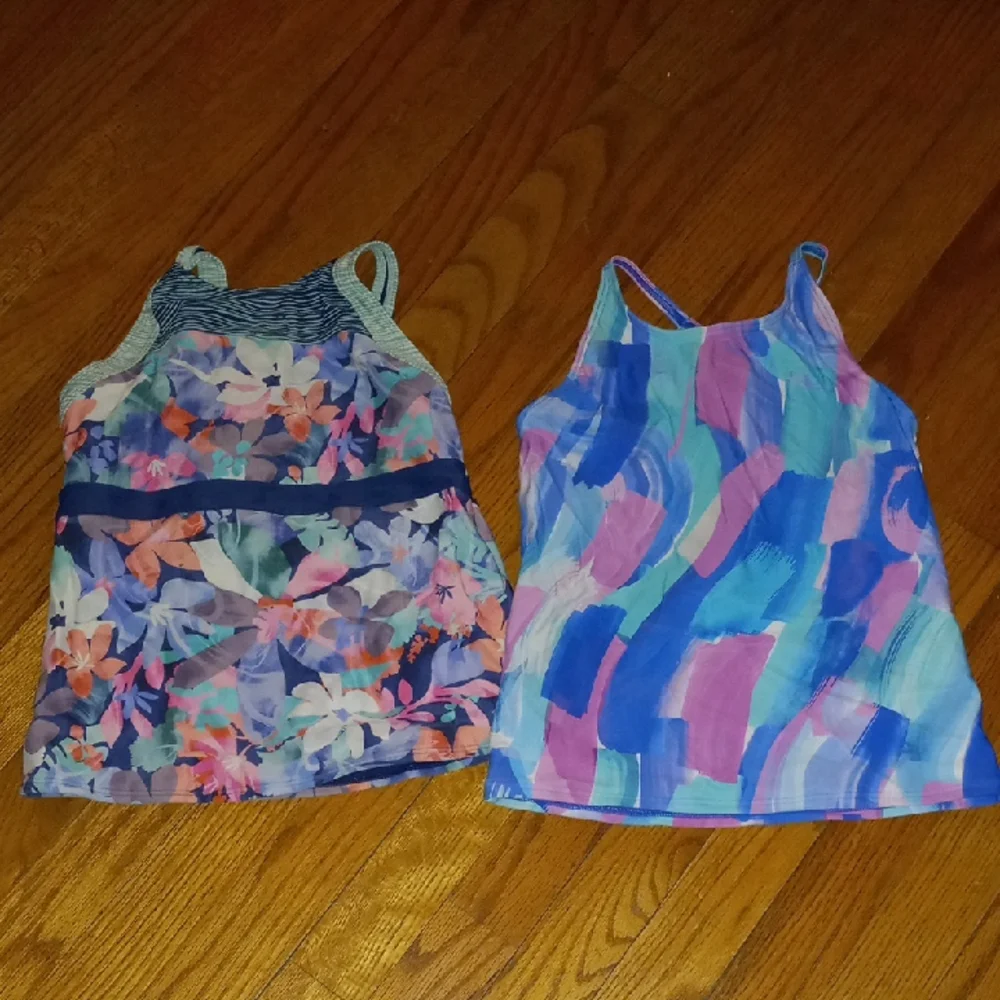 ATHLETA GIRLS TANKINI Swim Suit Bathing Suit Tops Bundle of 2